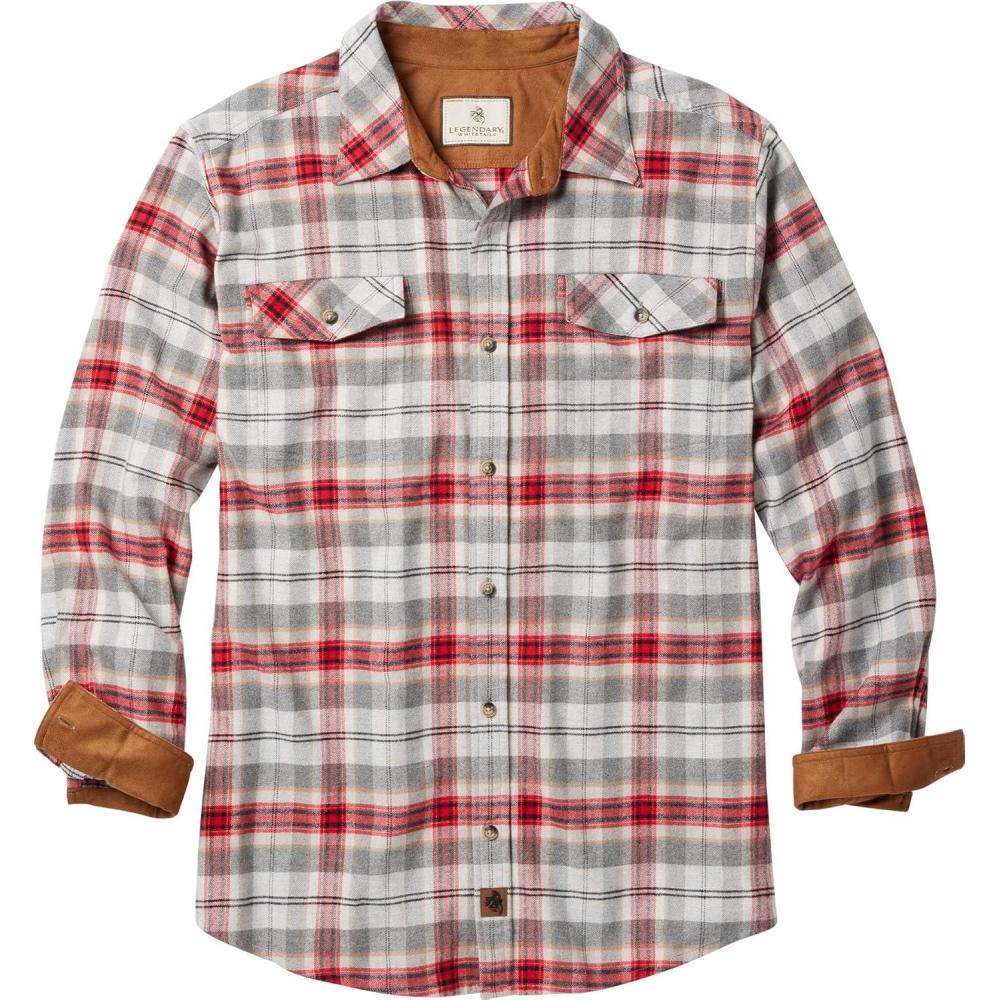 imageLegendary Whitetails Mens Flannel Shirt Long Sleeve Button Down Relaxed FitGray Barnside Plaid