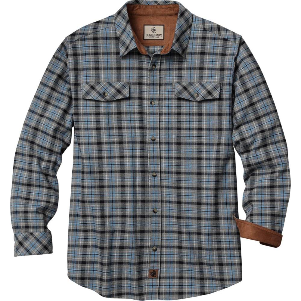 imageLegendary Whitetails Mens Flannel Shirt Long Sleeve Button Down Relaxed FitIceberg Lake Plaid