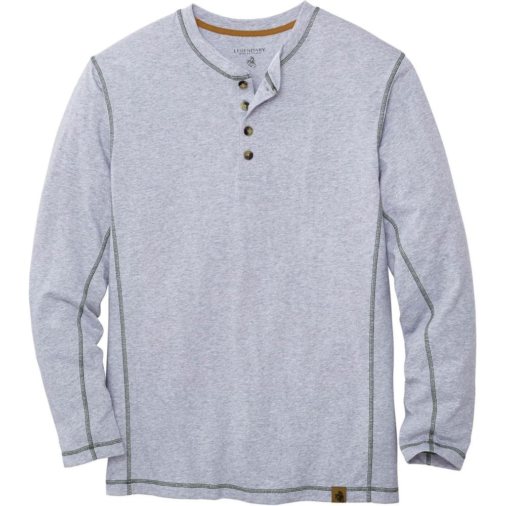 imageLegendary Whitetails Mens Henley Shirt Long Sleeve Button Up Casual Fit CottonPoly BlendAthletic Heather