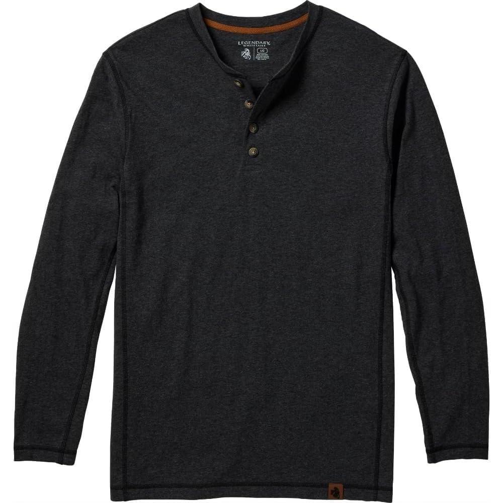 imageLegendary Whitetails Mens Henley Shirt Long Sleeve Button Up Casual Fit CottonPoly BlendCharcoal Heather