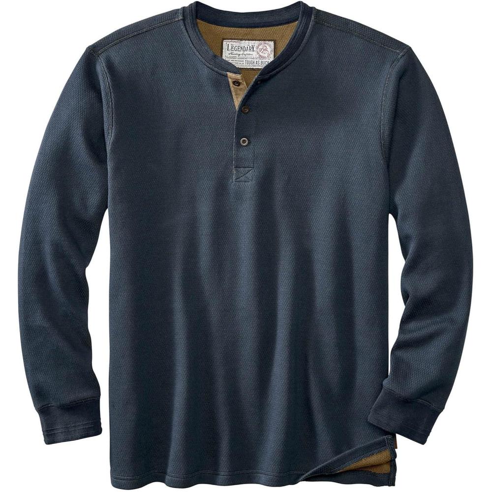 imageLegendary Whitetails Mens Henley Shirt Long Sleeve Heavyweight Double Thermal LayerNavy