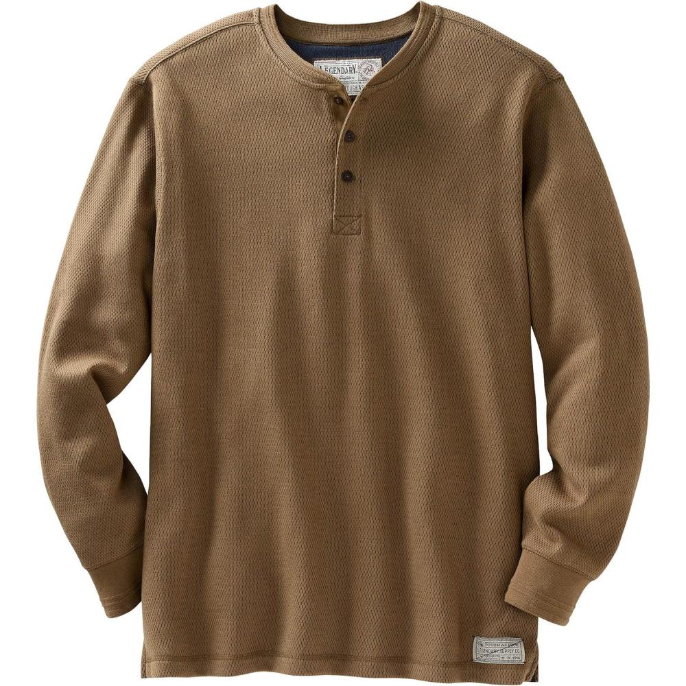 imageLegendary Whitetails Mens Henley Shirt Long Sleeve Heavyweight Double Thermal LayerRawhide