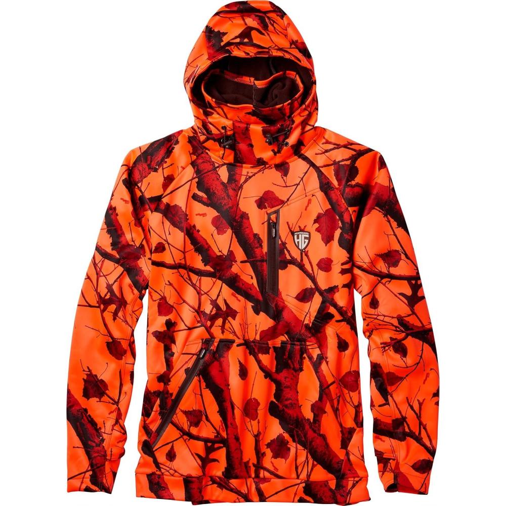 imageLegendary Whitetails Mens Huntguard Bullfrog Technical Softshell Gaiter HoodieBig Game 360 Blaze Orange
