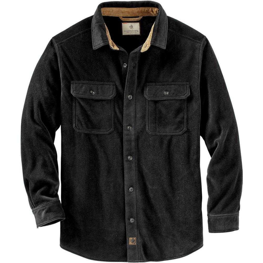 imageLegendary Whitetails Mens Long Sleeve Fleece Button Up Heavyweight ShirtBlack