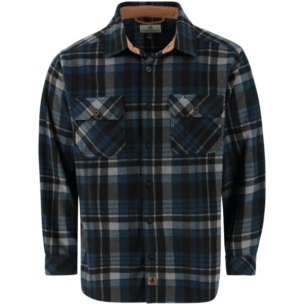 imageLegendary Whitetails Mens Long Sleeve Fleece Button Up Heavyweight ShirtDark Sky Plaid