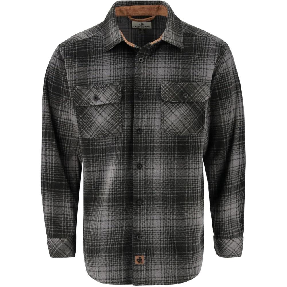 imageLegendary Whitetails Mens Long Sleeve Fleece Button Up Heavyweight ShirtTrue Night Plaid