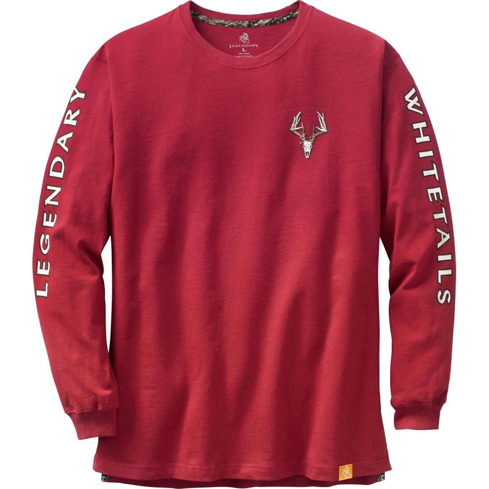 imageLegendary Whitetails Mens Long Sleeve TShirt Graphic Tee Preshrunk 100 Heavyweight CottonCardinal
