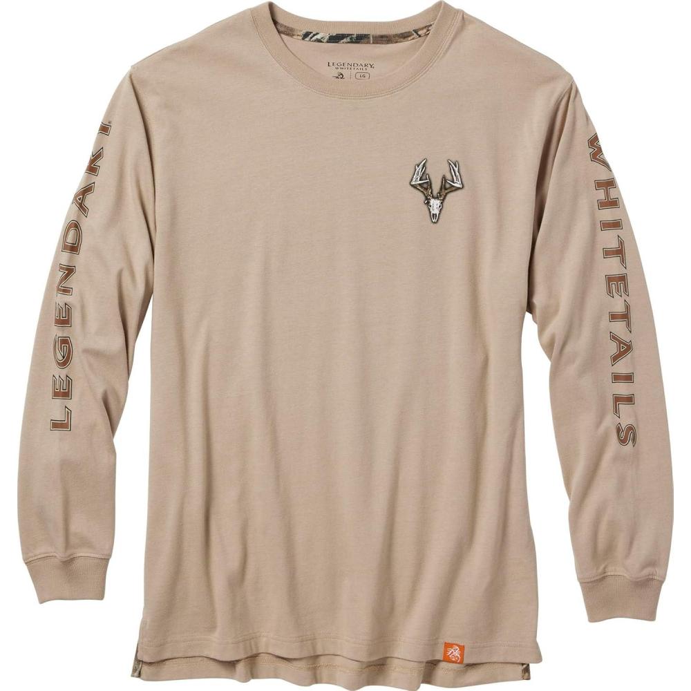imageLegendary Whitetails Mens Long Sleeve TShirt Graphic Tee Preshrunk 100 Heavyweight CottonTaupe