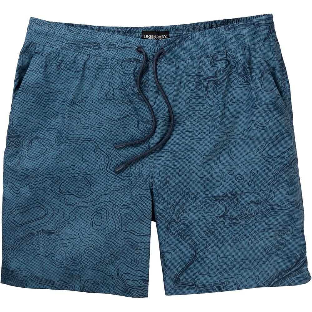 imageLegendary Whitetails Mens Quick Dry Topographical Print 7 Inch Inseam Swim TrunksAegean Trail