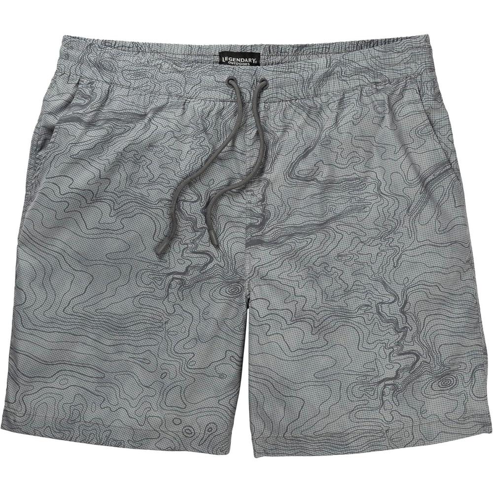 imageLegendary Whitetails Mens Quick Dry Topographical Print 7 Inch Inseam Swim TrunksCloudy Skies Trail