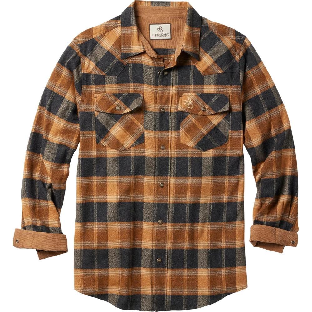 imageLegendary Whitetails Mens Western Flannel Shirt Button Up Brushed CottonFireglow Plaid
