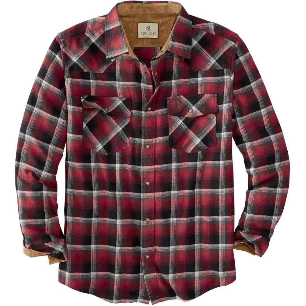 imageLegendary Whitetails Mens Western Flannel Shirt Button Up Brushed CottonRodeo Plaid