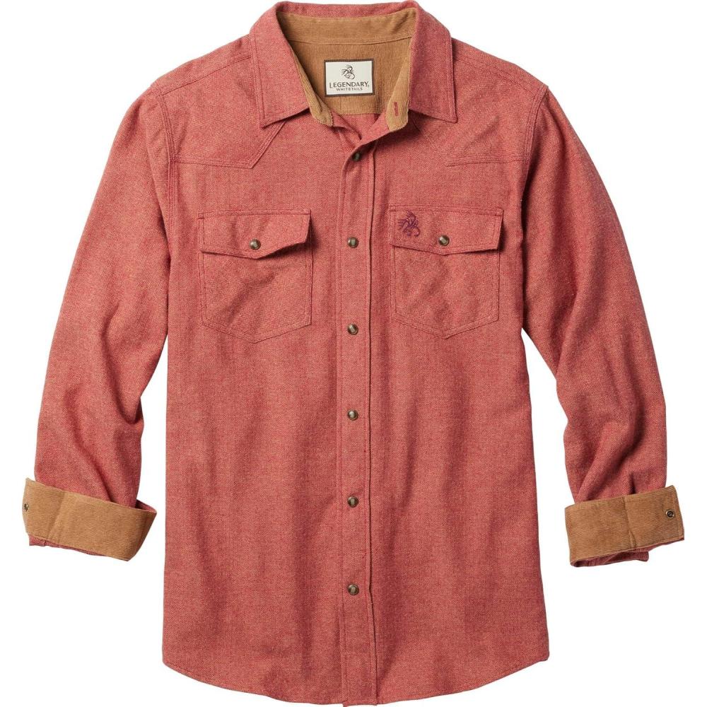 imageLegendary Whitetails Mens Western Flannel Shirt Button Up Brushed CottonRusty Red Spur