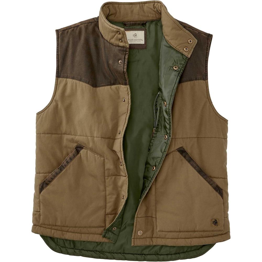 imageLegendary Whitetails Mens Western Work Vest Waxed Cotton Insulated with Two Hand Warmer PocketsNutmeg