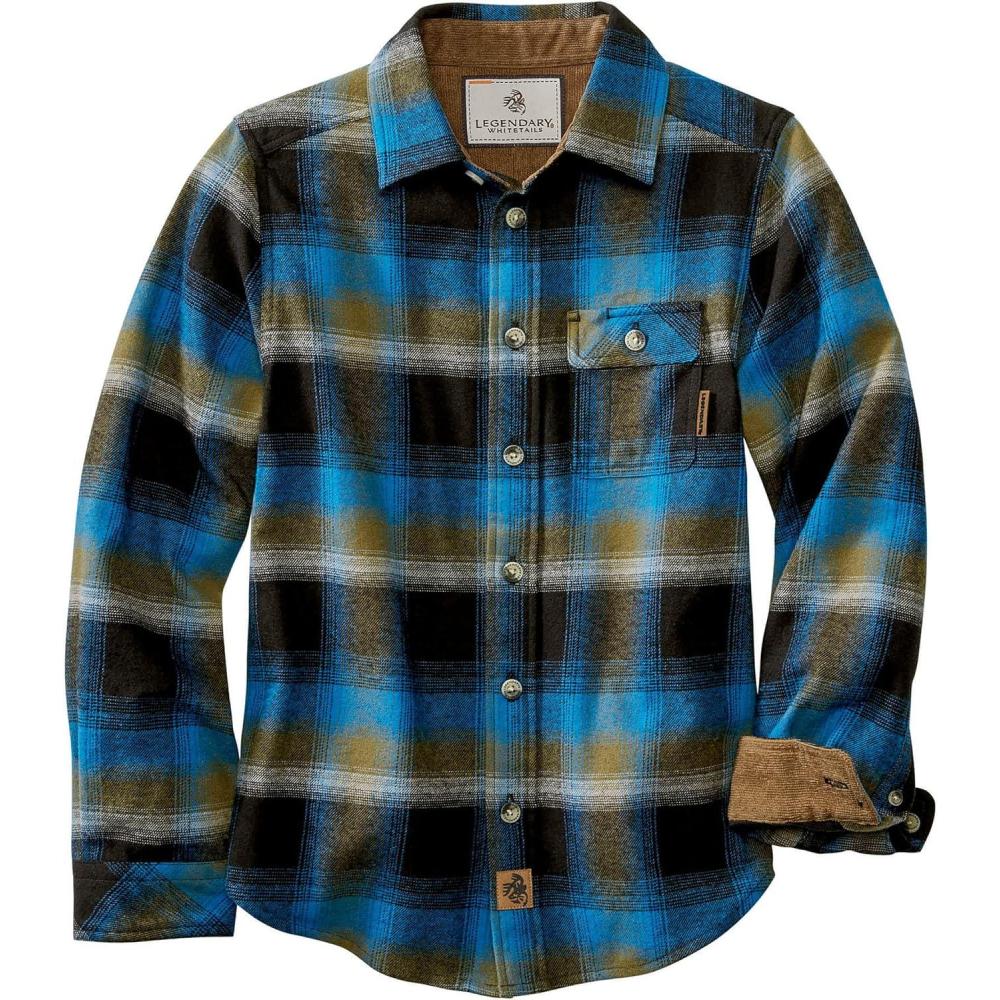 imageLegendary Whitetails Unisex Kids Lumberjack Flannel Long Sleeve Button Down ShirtCobalt Plaid