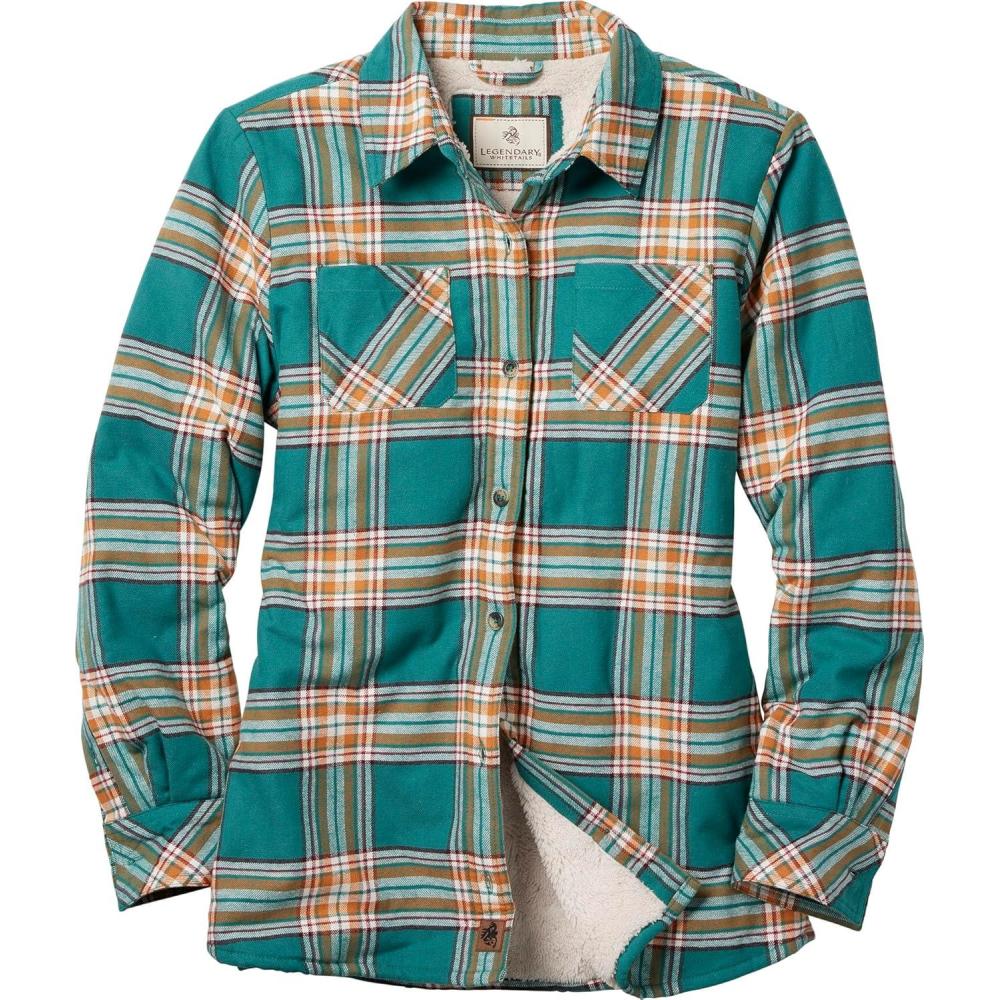 imageLegendary Whitetails Womens Flannel Shacket Sherpa Lined Plaid Shirt Jacket Warm FleeceOakland Plaid