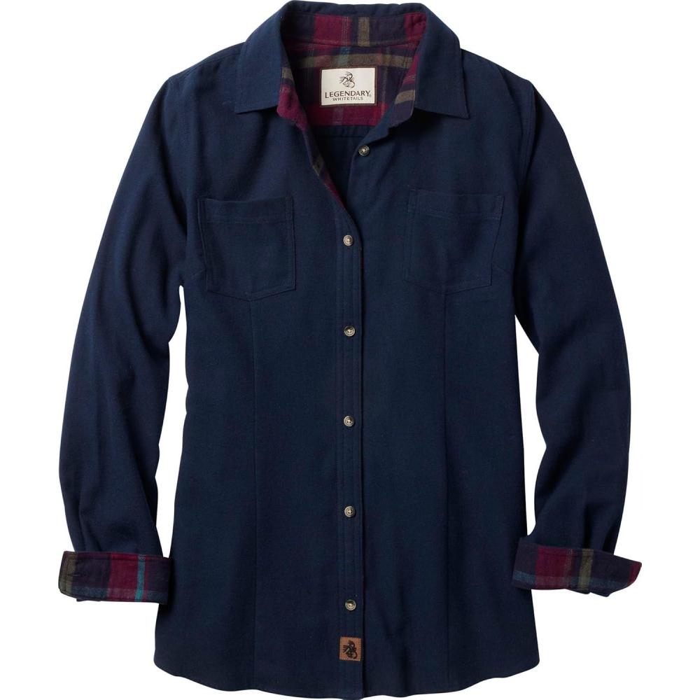 imageLegendary Whitetails Womens Long Sleeve Plaid Flannel Button Up Shirt 100 CottonNavy