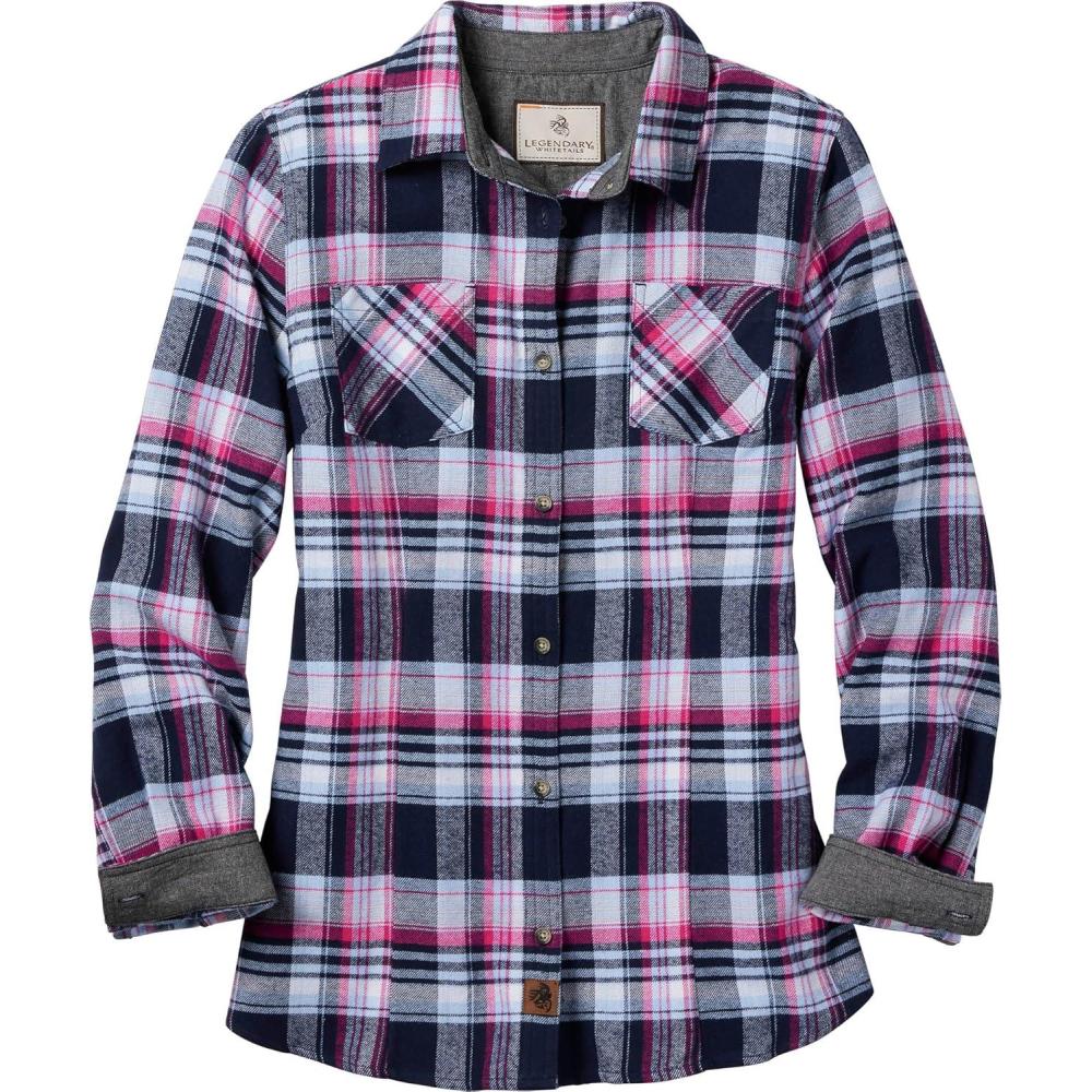 imageLegendary Whitetails Womens Long Sleeve Plaid Flannel Button Up Shirt 100 CottonViolet Rave Plaid