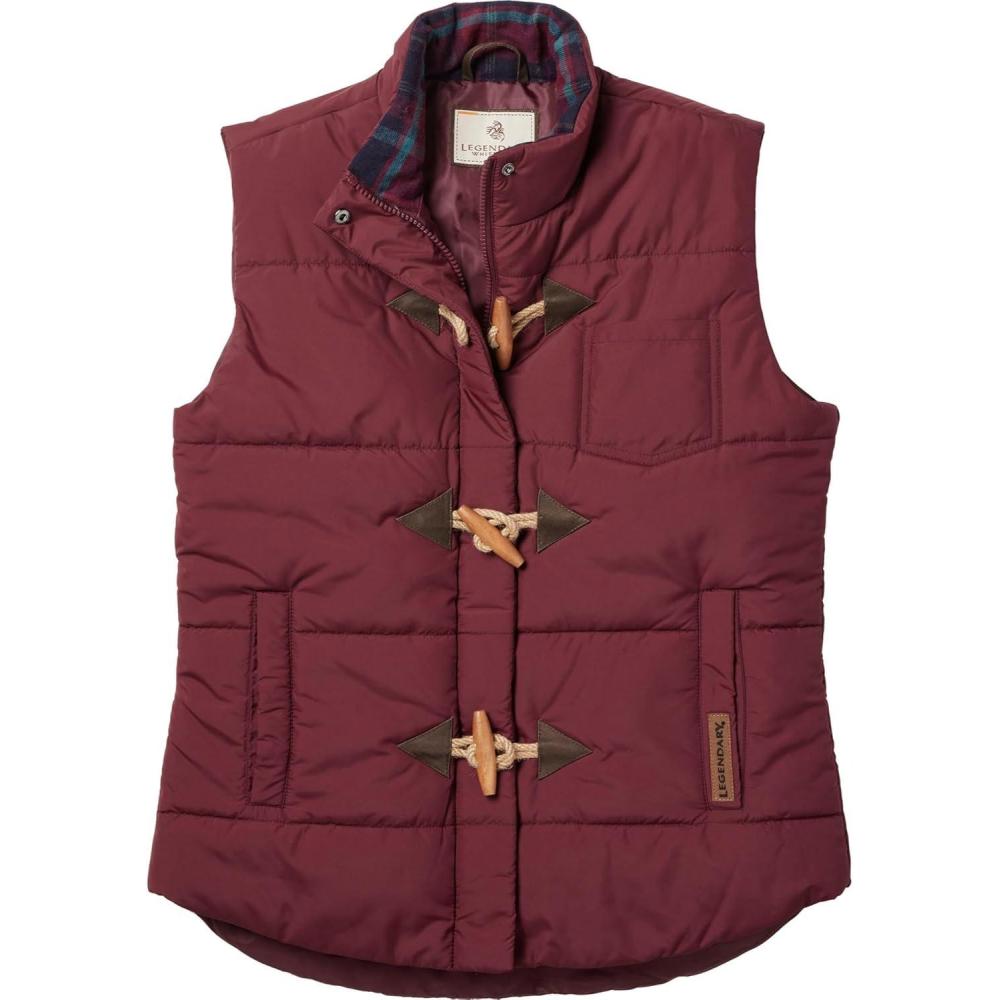 imageLegendary Whitetails Womens Quilted Toggle Puffer VestRusty Maroon
