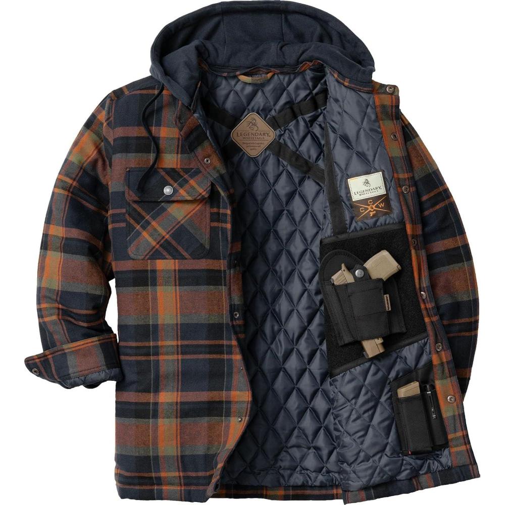 imageLegendary Whitetails mens Concealed Carry Maplewood Hooded Shirt JacketAncient Bison Plaid