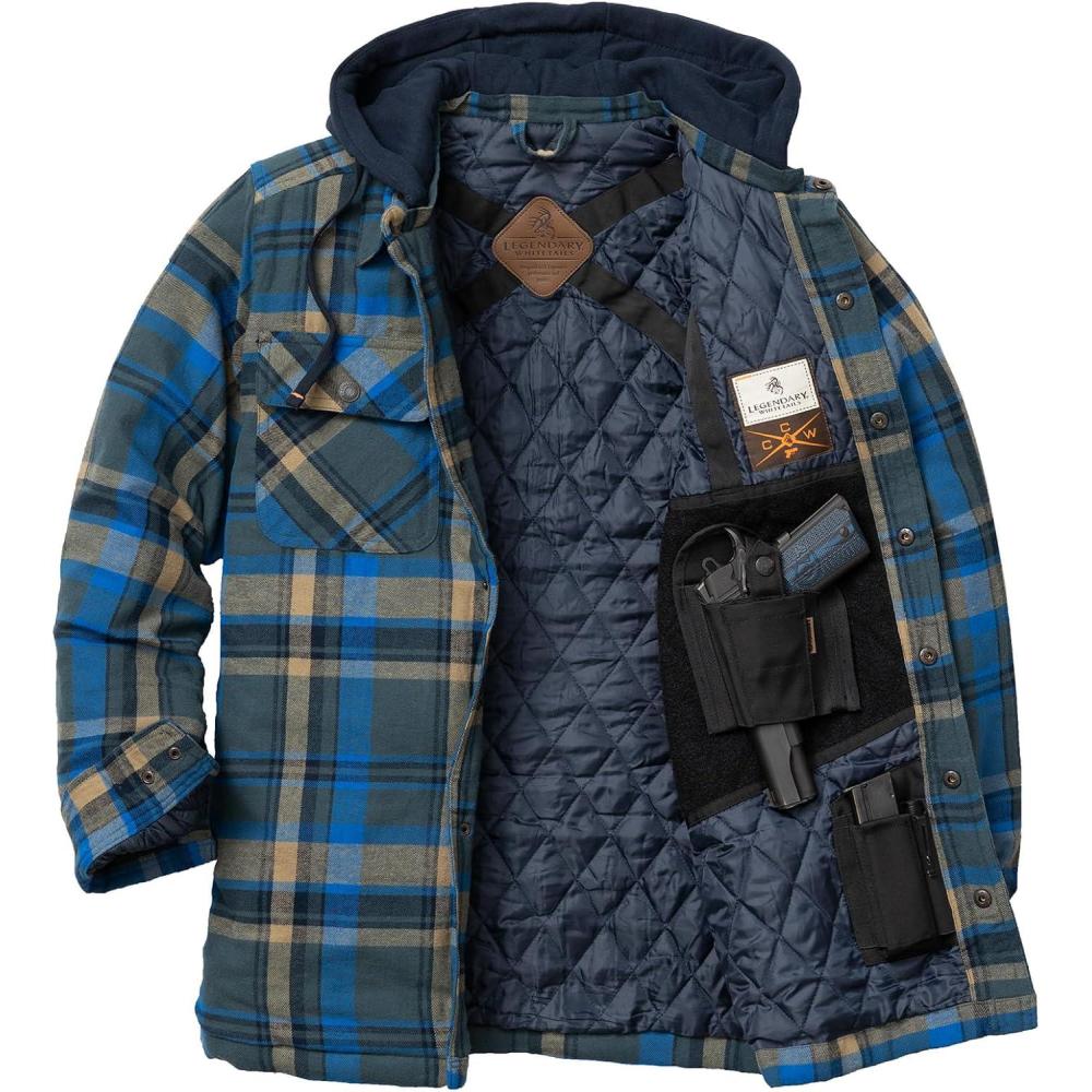 imageLegendary Whitetails mens Concealed Carry Maplewood Hooded Shirt JacketSlate Hatchet Plaid