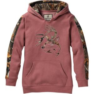 Legendary Whitetails Kids Pullover Hoodie Camo Sweatshirt Comfy V-Neck Design(Ash Rose Heather)