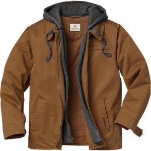 Legendary Whitetails Men’s Casual Coat with Hood Waxed Cotton Water Resistant(Barley)