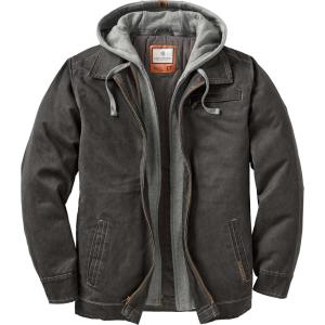 Legendary Whitetails Men’s Casual Coat with Hood Waxed Cotton Water Resistant(Tarmac)