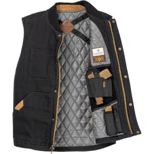 Legendary Whitetails Men’s Concealed Carry CCW Vest with Two Holsters Water-Repellent Canvas Insulated(Onyx)