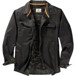 Legendary Whitetails Men’s Flannel Lined Shirt Jacket Waxed Cotton Water Resistant(Black)