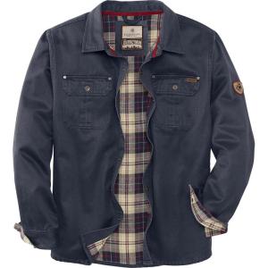 Legendary Whitetails Men’s Flannel Lined Shirt Jacket Waxed Cotton Water Resistant(Navy)