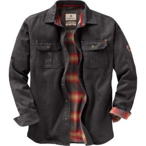 Legendary Whitetails Men’s Flannel Lined Shirt Jacket Waxed Cotton Water Resistant(Tarmac)