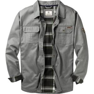 Legendary Whitetails Men’s Flannel Lined Shirt Jacket Waxed Cotton Water Resistant(Wolf)