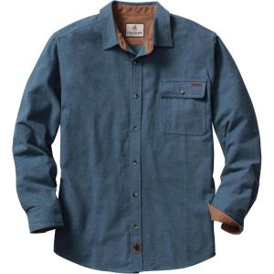 Legendary Whitetails Men’s Flannel Shirt Long Sleeve Button Down 100% Cotton(Bering Sea Heather)