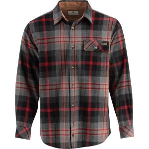 Legendary Whitetails Men’s Flannel Shirt Long Sleeve Button Down 100% Cotton(Locomotive Plaid)
