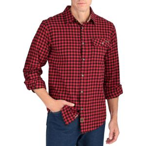 Legendary Whitetails Men’s Flannel Shirt Long Sleeve Button Down 100% Cotton(Mini Buffalo Check)