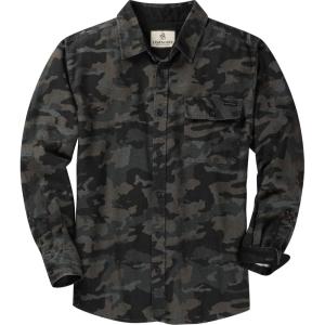 Legendary Whitetails Men’s Flannel Shirt Long Sleeve Button Down 100% Cotton(Nocturnal Camo)
