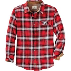 Legendary Whitetails Men’s Flannel Shirt Long Sleeve Button Down 100% Cotton(Racing Red Plaid)