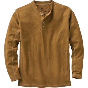 Legendary Whitetails Men’s Henley Shirt Long Sleeve Button Up Casual Fit Cotton/Poly Blend(Barley)