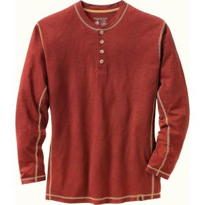 Legendary Whitetails Men’s Henley Shirt Long Sleeve Button Up Casual Fit Cotton/Poly Blend(Barnwood)
