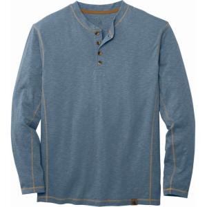 Legendary Whitetails Men’s Henley Shirt Long Sleeve Button Up Casual Fit Cotton/Poly Blend(Blue Mirage)