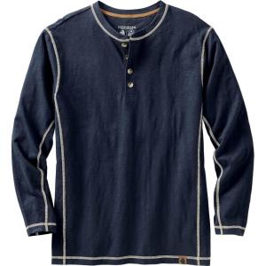 Legendary Whitetails Men’s Henley Shirt Long Sleeve Button Up Casual Fit Cotton/Poly Blend(Navy)