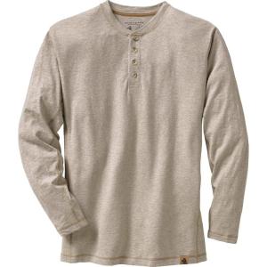 Legendary Whitetails Men’s Henley Shirt Long Sleeve Button Up Casual Fit Cotton/Poly Blend(Thicket Heather)