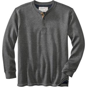 Legendary Whitetails Men’s Henley Shirt Long Sleeve Heavyweight Double Thermal Layer(Charcoal Heather)