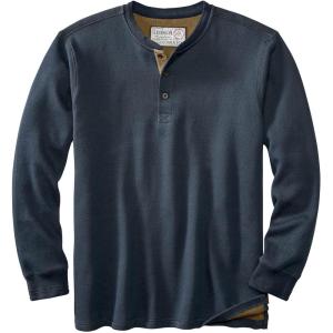 Legendary Whitetails Men’s Henley Shirt Long Sleeve Heavyweight Double Thermal Layer(Navy)