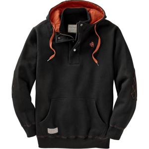 Legendary Whitetails Men’s Hoodie Quarter Zip Quilted Sweatshirt Double Layered Lined Hood(Black)