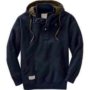 Legendary Whitetails Men’s Hoodie Quarter Zip Quilted Sweatshirt Double Layered Lined Hood(Midnight Navy)