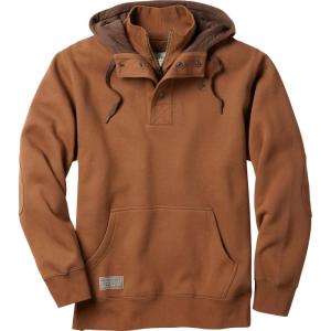 Legendary Whitetails Men’s Hoodie Quarter Zip Quilted Sweatshirt Double Layered Lined Hood(Rawhide)