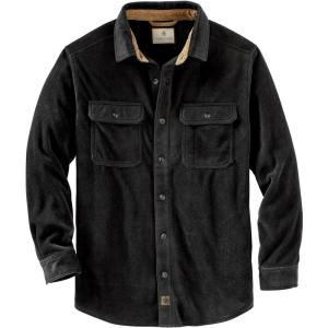 Legendary Whitetails Men’s Long Sleeve Fleece Button Up Heavyweight Shirt(Black)
