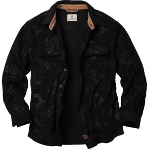 Legendary Whitetails Men’s Long Sleeve Fleece Button Up Heavyweight Shirt(Black Embossed)